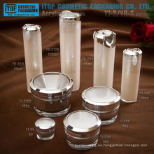 Cosméticos productos principales envases gama alta gran calidad OEM servicio proporcionan tarro y botella cosmética capas dobles